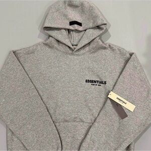 Fear of God Essentials Light Gray Pullover Hoodie